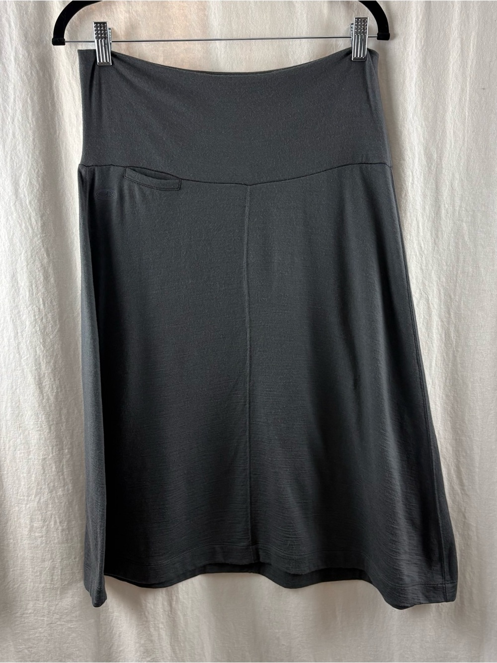 Icebreaker Dark Gray A-Line Merino Wool Stretch Skirt M